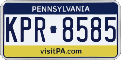 PA license plate KPR8585