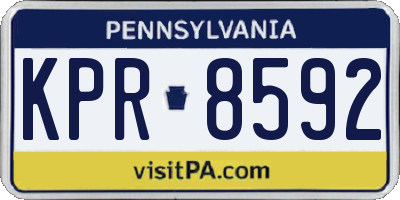 PA license plate KPR8592