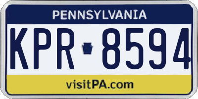 PA license plate KPR8594