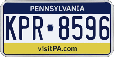 PA license plate KPR8596