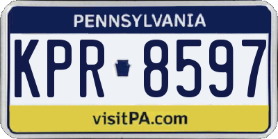 PA license plate KPR8597