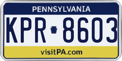 PA license plate KPR8603
