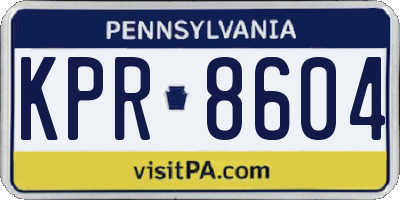 PA license plate KPR8604
