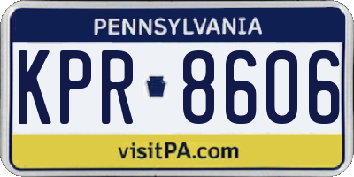 PA license plate KPR8606