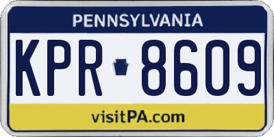 PA license plate KPR8609