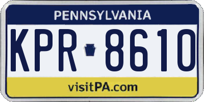 PA license plate KPR8610