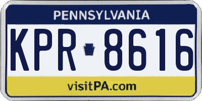 PA license plate KPR8616