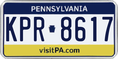 PA license plate KPR8617