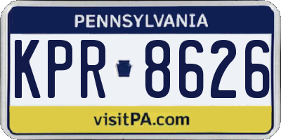 PA license plate KPR8626