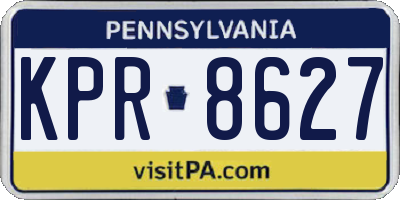 PA license plate KPR8627