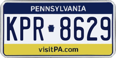 PA license plate KPR8629