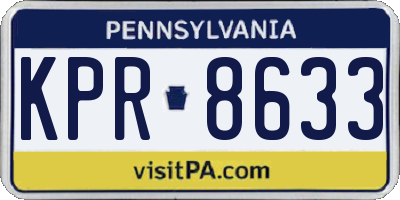 PA license plate KPR8633