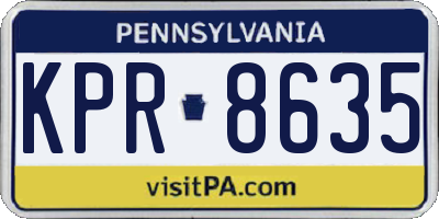 PA license plate KPR8635