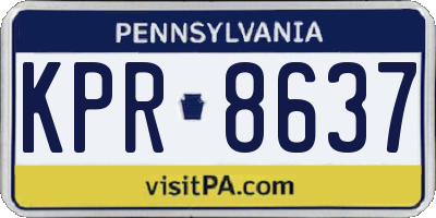 PA license plate KPR8637