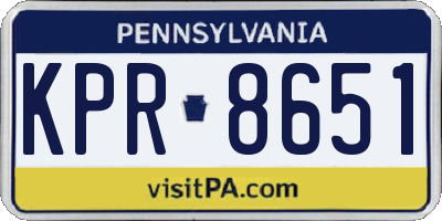 PA license plate KPR8651