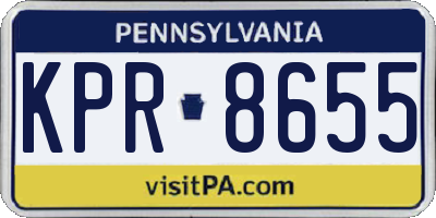 PA license plate KPR8655