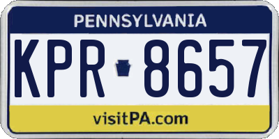 PA license plate KPR8657