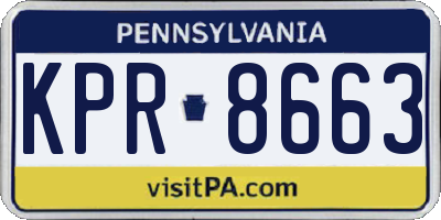 PA license plate KPR8663