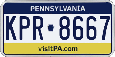 PA license plate KPR8667