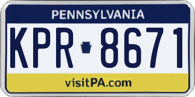 PA license plate KPR8671
