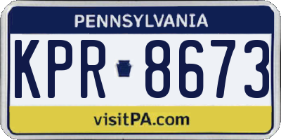 PA license plate KPR8673