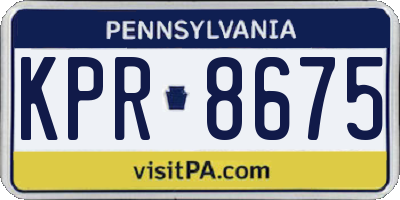 PA license plate KPR8675