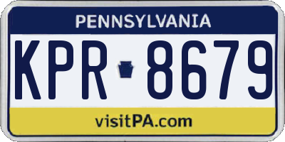 PA license plate KPR8679