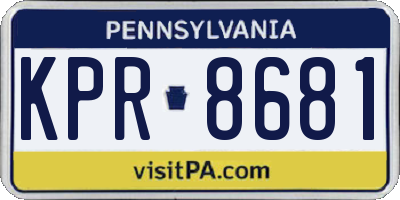 PA license plate KPR8681