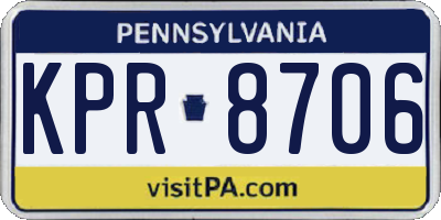 PA license plate KPR8706