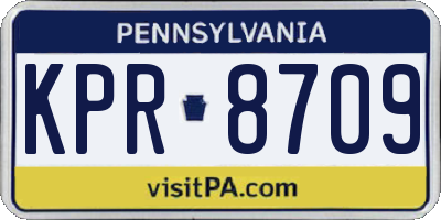 PA license plate KPR8709