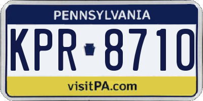 PA license plate KPR8710
