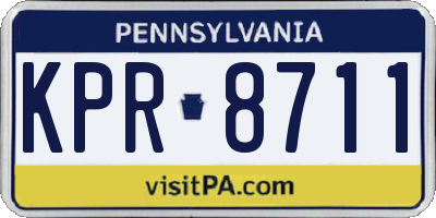 PA license plate KPR8711