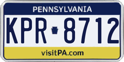 PA license plate KPR8712