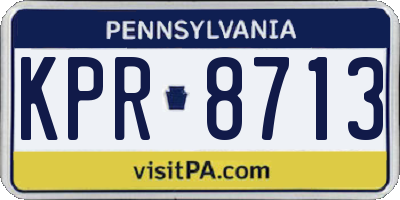 PA license plate KPR8713