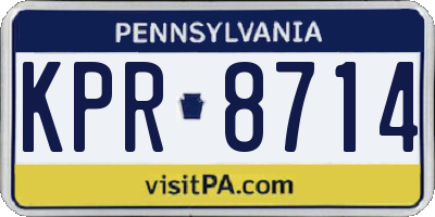 PA license plate KPR8714