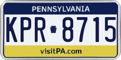 PA license plate KPR8715