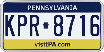 PA license plate KPR8716