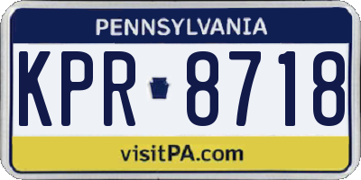 PA license plate KPR8718