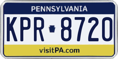 PA license plate KPR8720