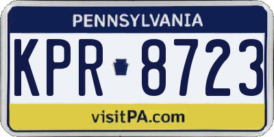 PA license plate KPR8723
