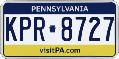 PA license plate KPR8727
