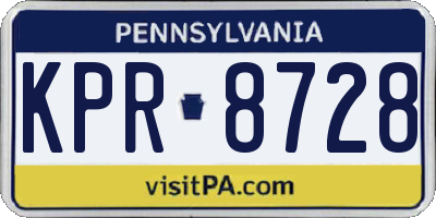 PA license plate KPR8728