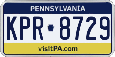 PA license plate KPR8729