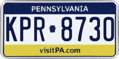 PA license plate KPR8730