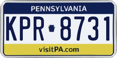 PA license plate KPR8731