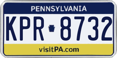 PA license plate KPR8732
