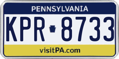 PA license plate KPR8733