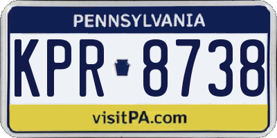 PA license plate KPR8738