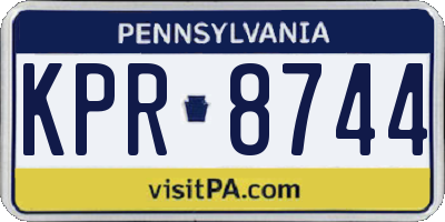PA license plate KPR8744