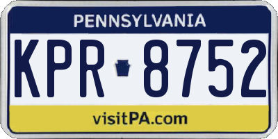 PA license plate KPR8752